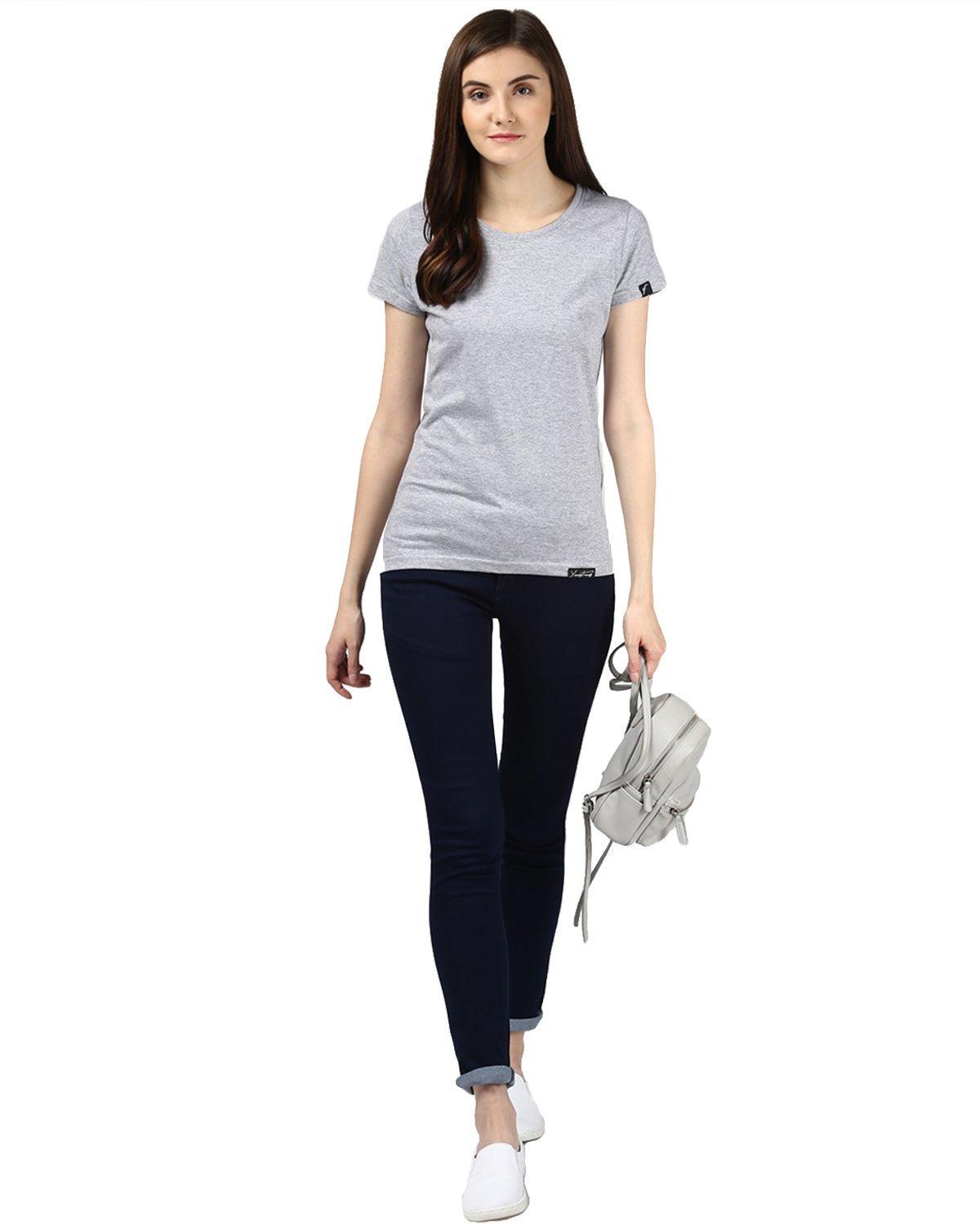 Womens Half Sleeve DND Printed Grey Color Tshirts - Young Trendz