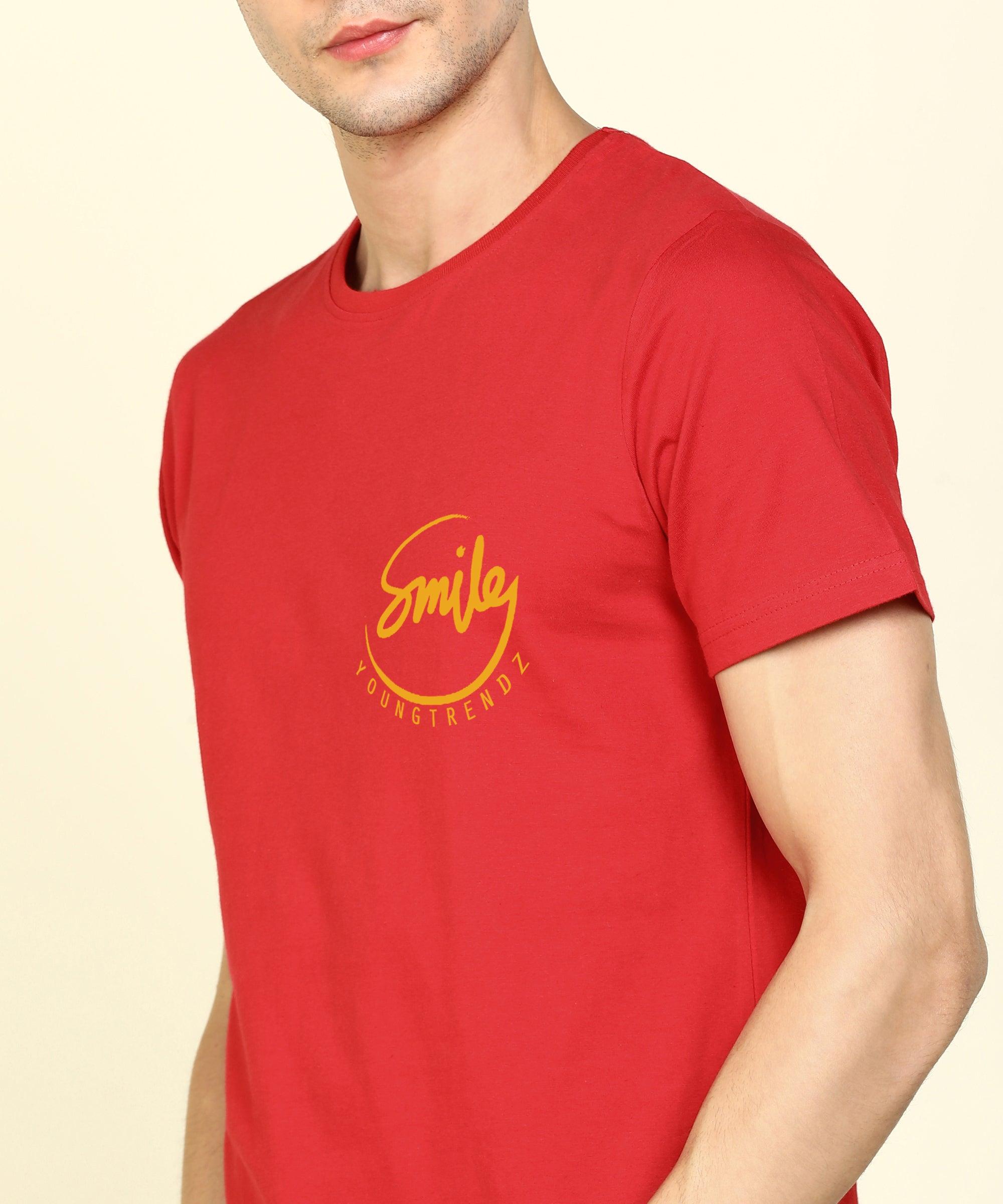 Men Top & Pyjama Co-ord Set (RED) Printed - Young Trendz