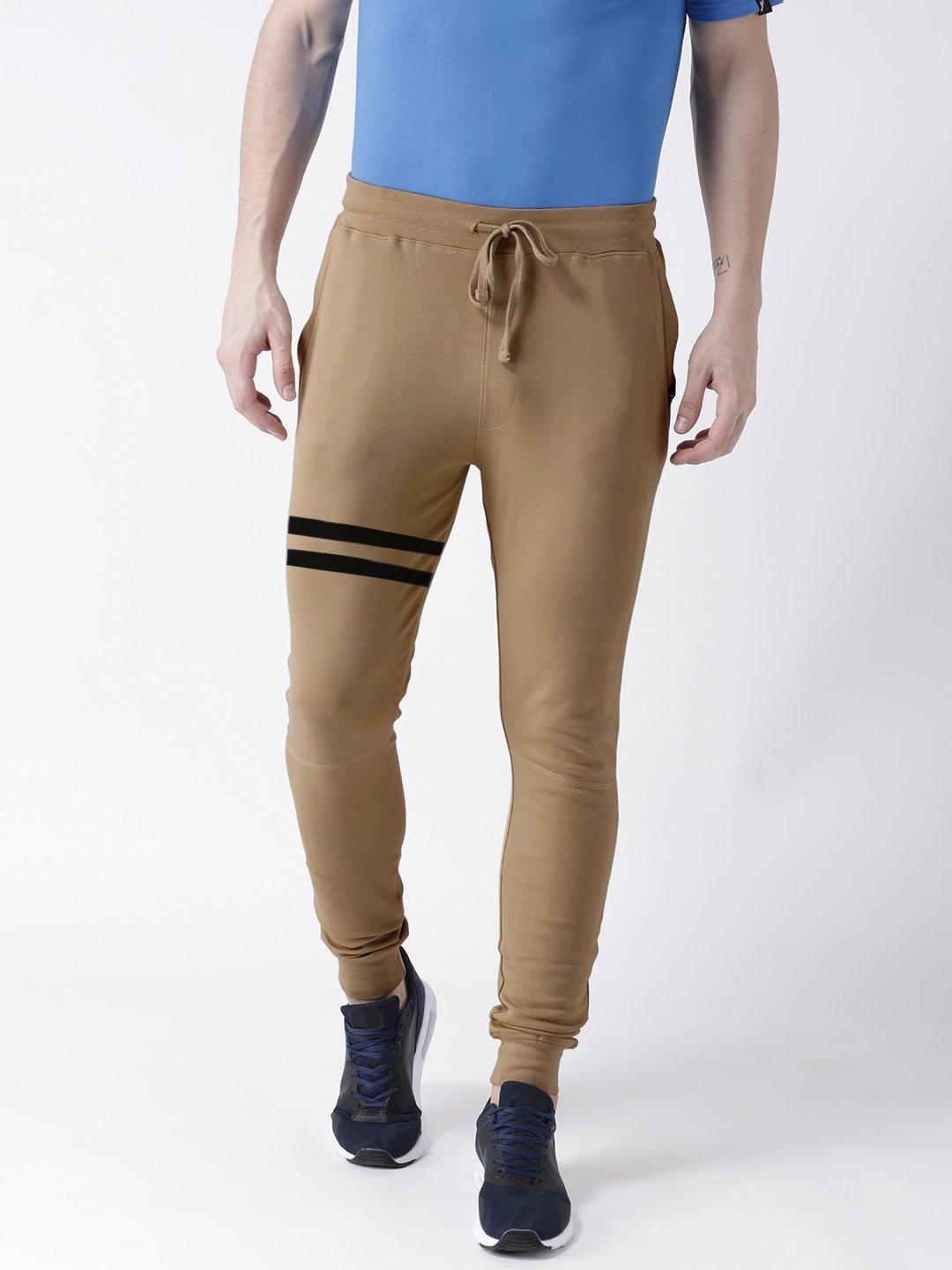 Young Trendz Mens Jogger Brown Color Lines Track Pants - Young Trendz