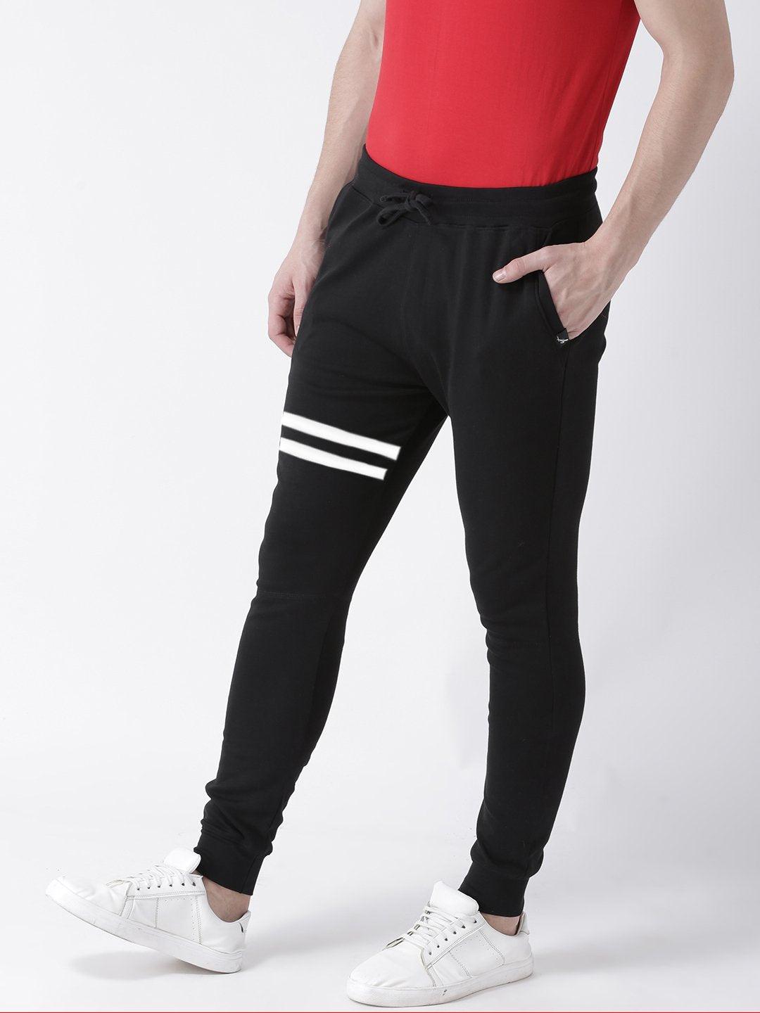 Young Trendz Mens Jogger Black Color Lines Track Pants - Young Trendz