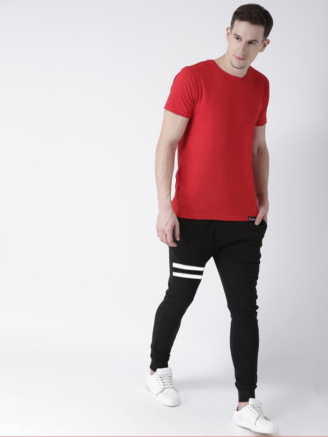 Young Trendz Mens Jogger Black Color Lines Track Pants - Young Trendz