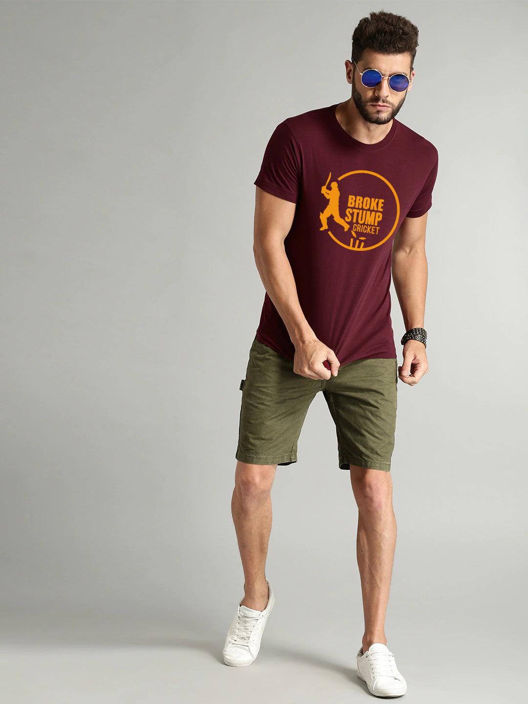 Mens Halfsleeve Cricket printed t-shirt - Young Trendz