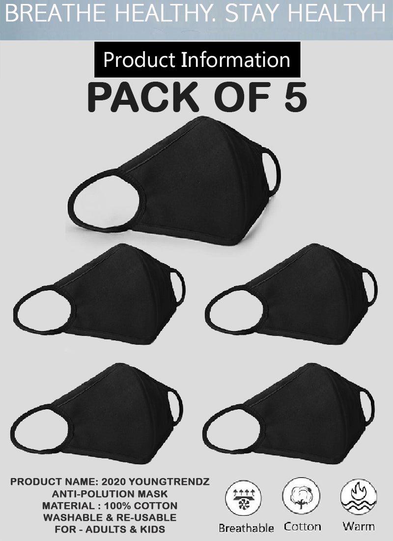 Young Trendz Air-Shield Anti-pollution Mask (Pack of 5) - Young Trendz
