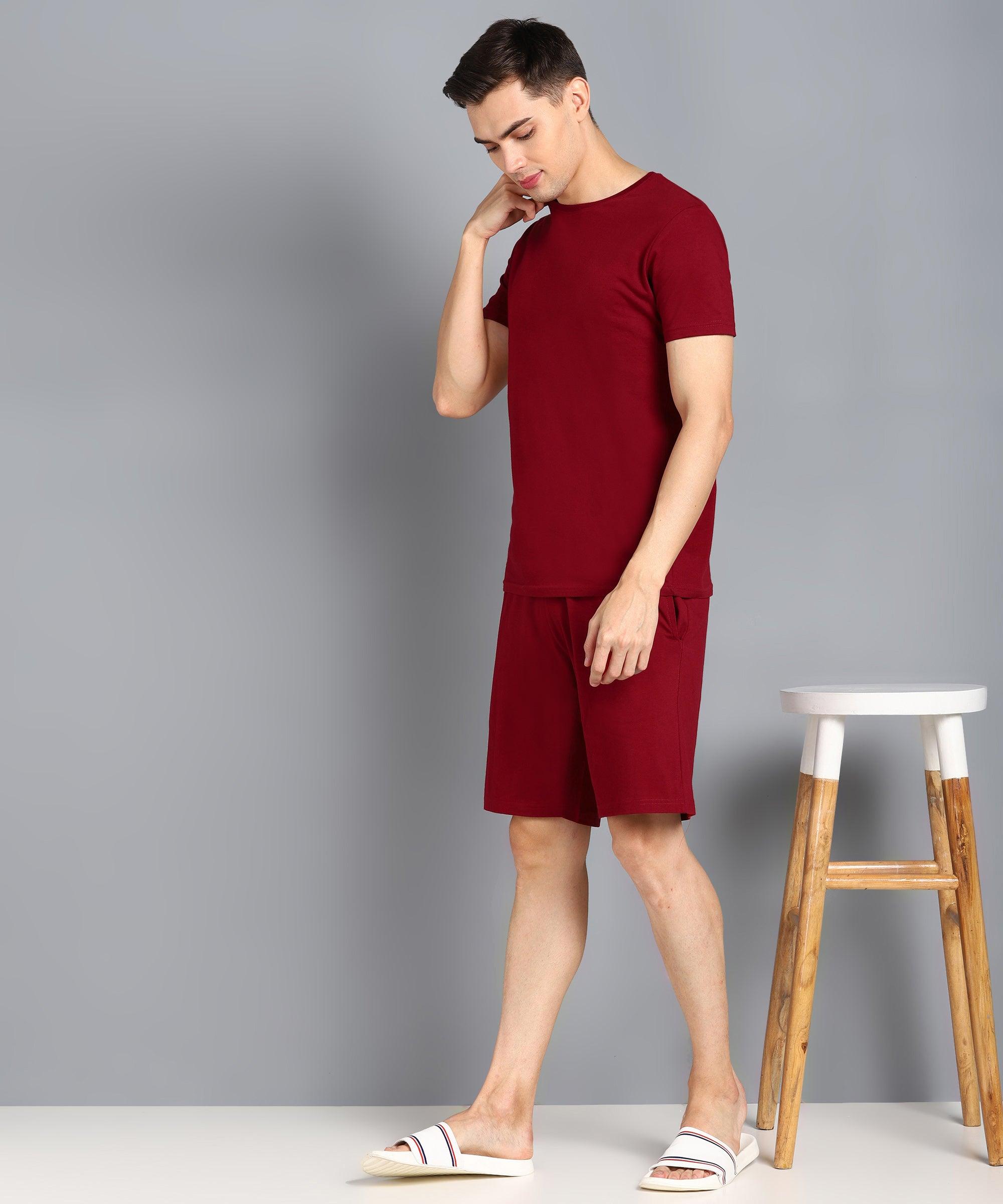 Mens Halfsleeve Tshirt & Shorts Co-ord Set - Young Trendz