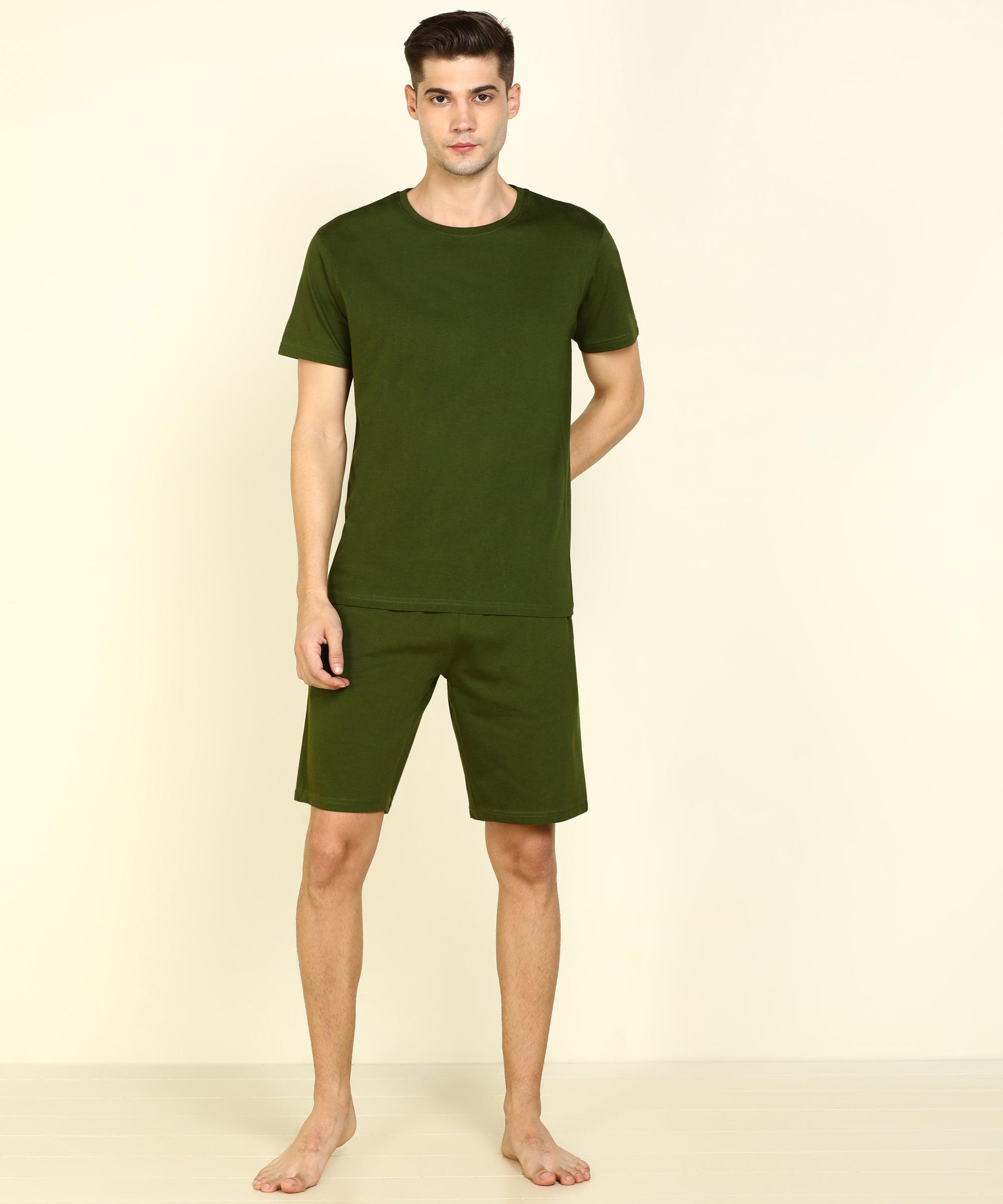 Mens Halfsleeve Tshirt & Shorts Co-ord Set - Young Trendz
