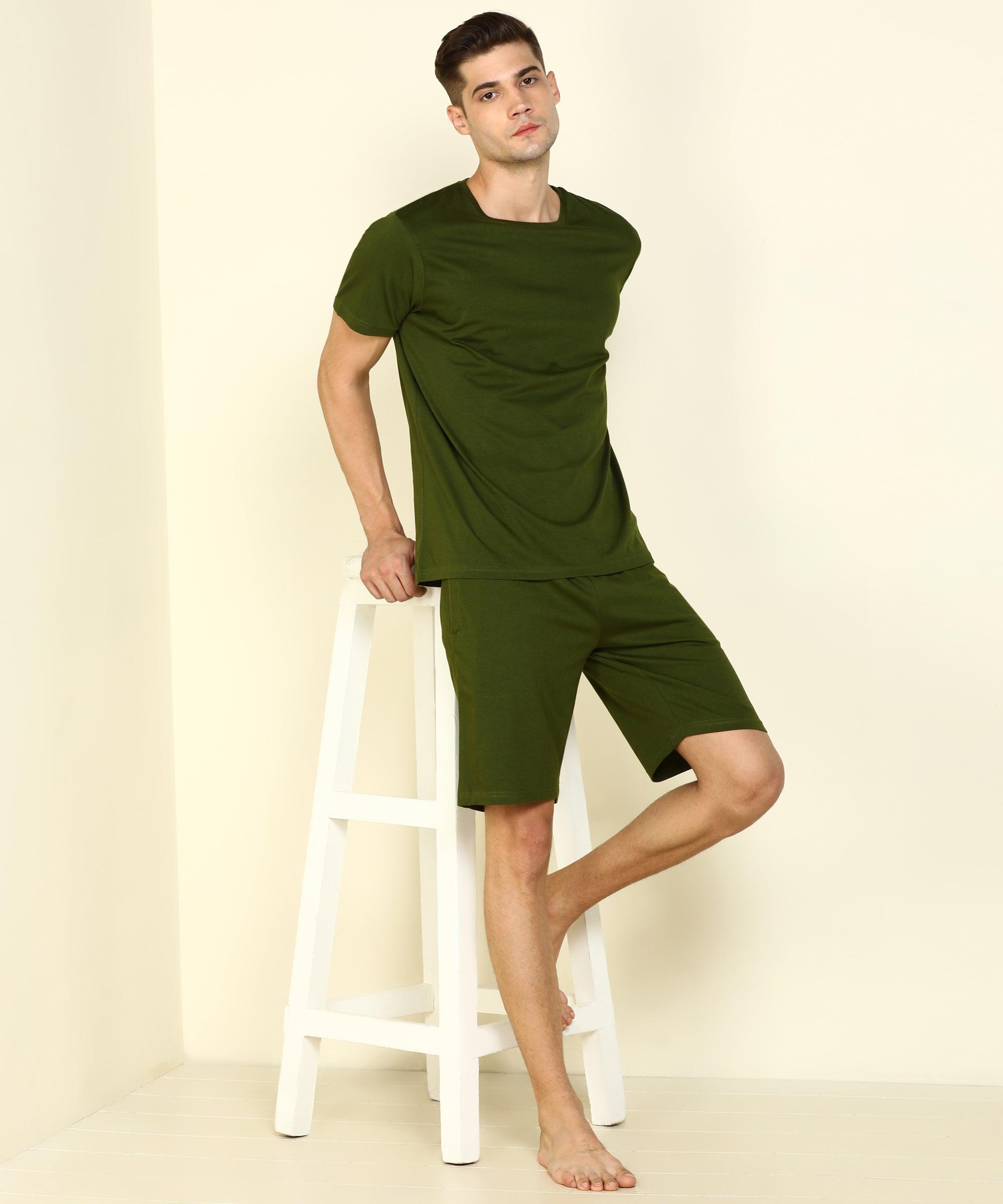 Mens Halfsleeve Tshirt & Shorts Co-ord Set - Young Trendz