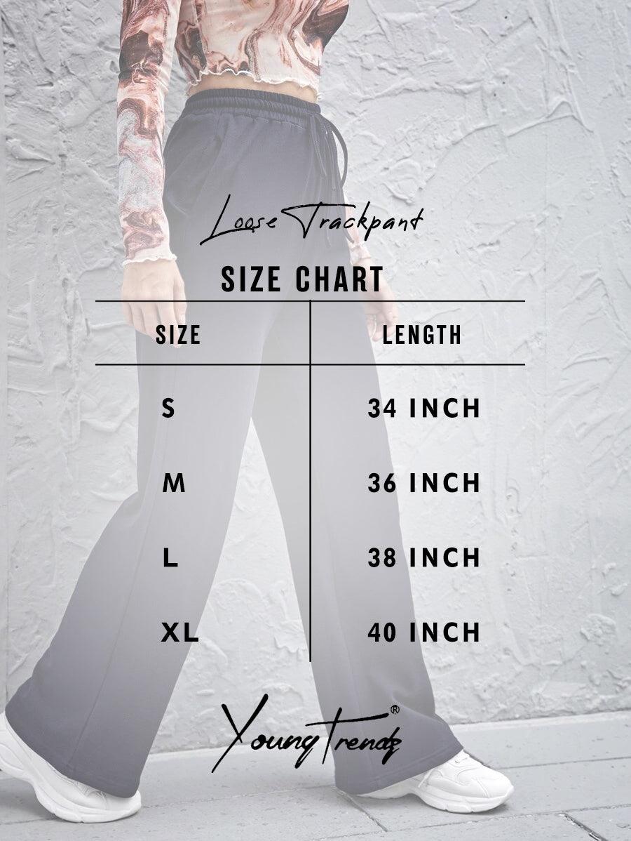 Womens Solid Loose Track Pants (Navy) - Young Trendz