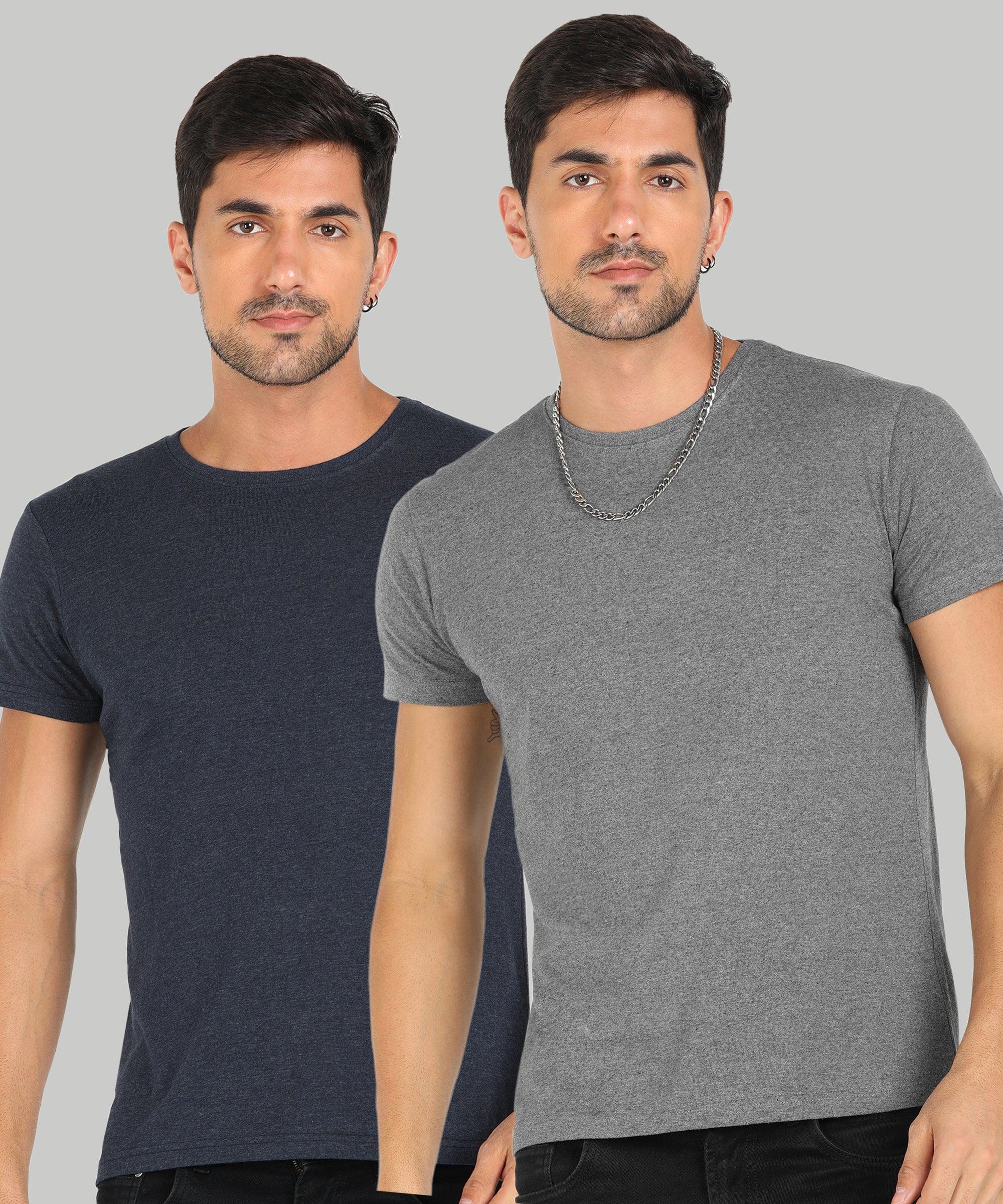 Young Trendz Men Halfsleeve Solid Tshirt (Pack Of 2)