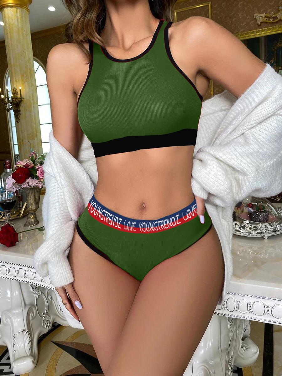 Young Trendz Women Love Elastic Hipster Olive Panty - Young Trendz