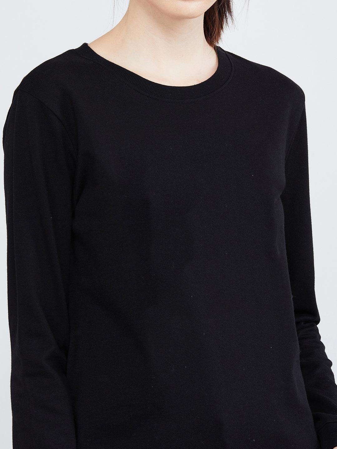 Womens Full Sleeve Solid Sweatshirt - Young Trendz