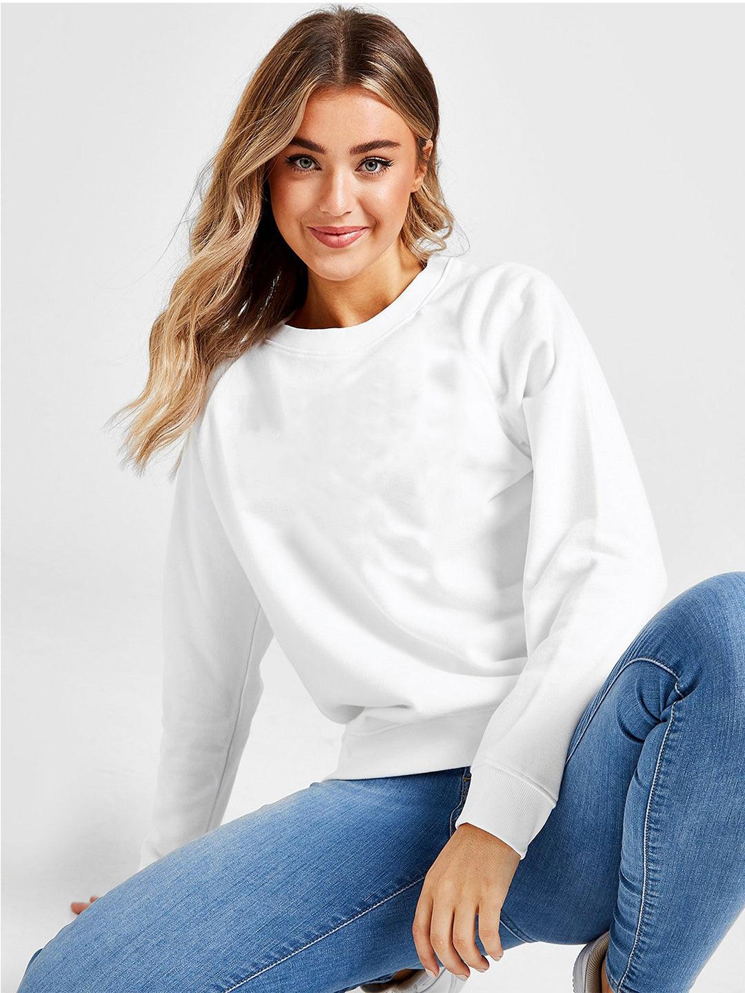 Womens Full Sleeve Solid Sweatshirt - Young Trendz