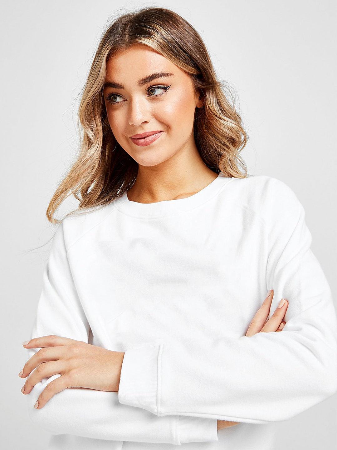 Womens Full Sleeve Solid Sweatshirt - Young Trendz