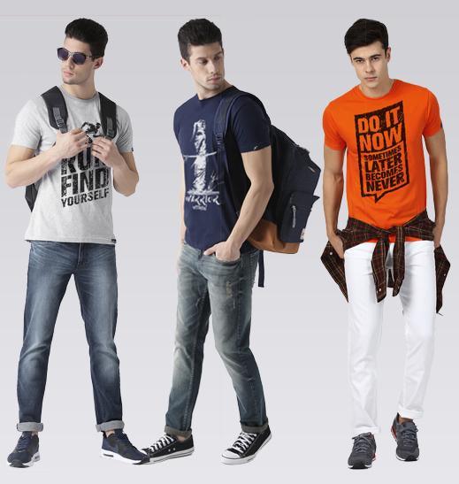 Young Trendz Mens Combo Run Grey Color Warrior Navy Color and Doit orange Color Half Sleeve Printed T-Shirts - Young Trendz