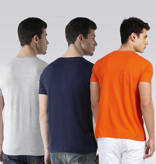 Young Trendz Mens Combo Run Grey Color Warrior Navy Color and Doit orange Color Half Sleeve Printed T-Shirts - Young Trendz