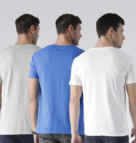 Young Trendz Mens Combo Wolvarin Steel Grey Color Cantsit Sky Blue Color and Prospin White Color Half Sleeve Printed T-Shirts - Young Trendz
