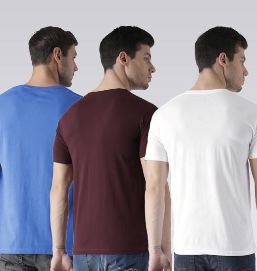 Young Trendz Mens Combo Wolvarin Sky Blue Color Doit Maroon Color and Partyb White Color Half Sleeve Printed T-Shirts - Young Trendz