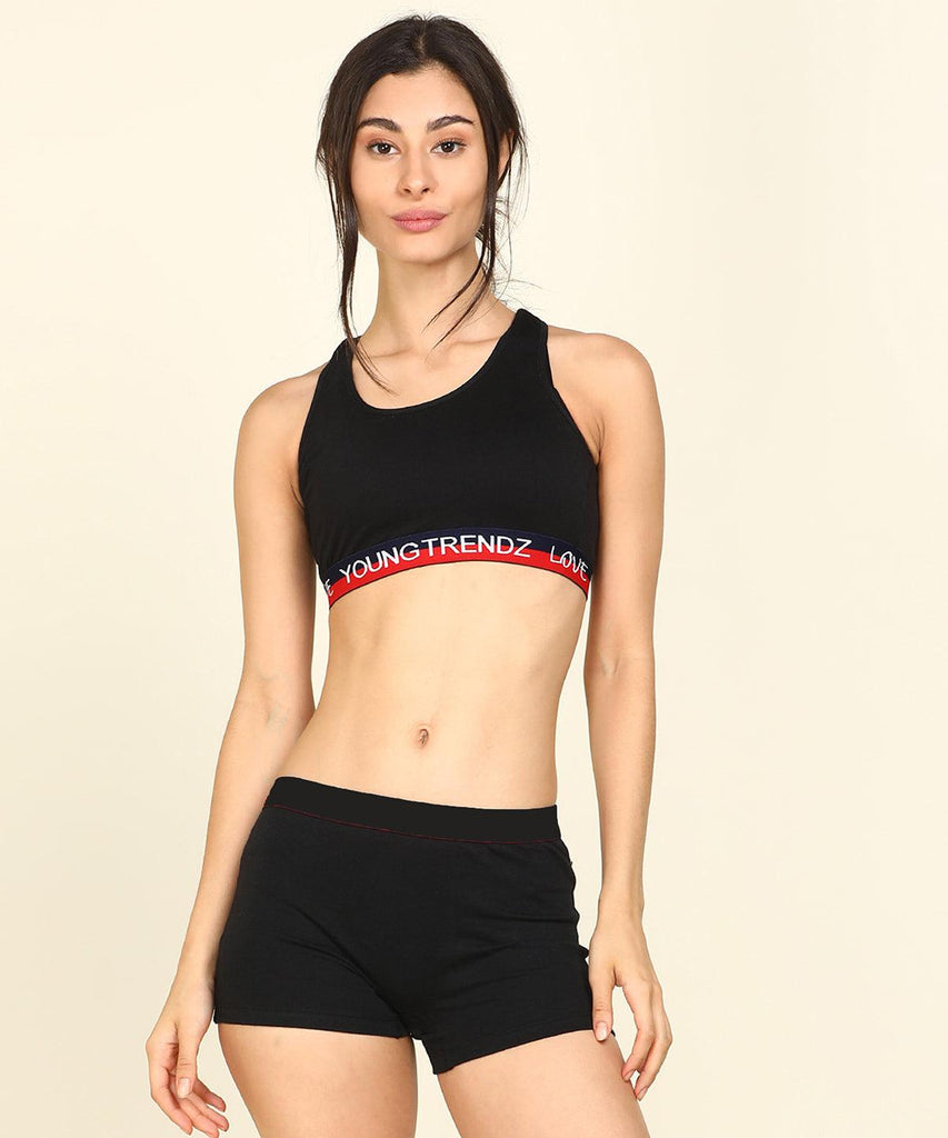 Womens Non Padded Love Elastic Sports Bra - Young Trendz