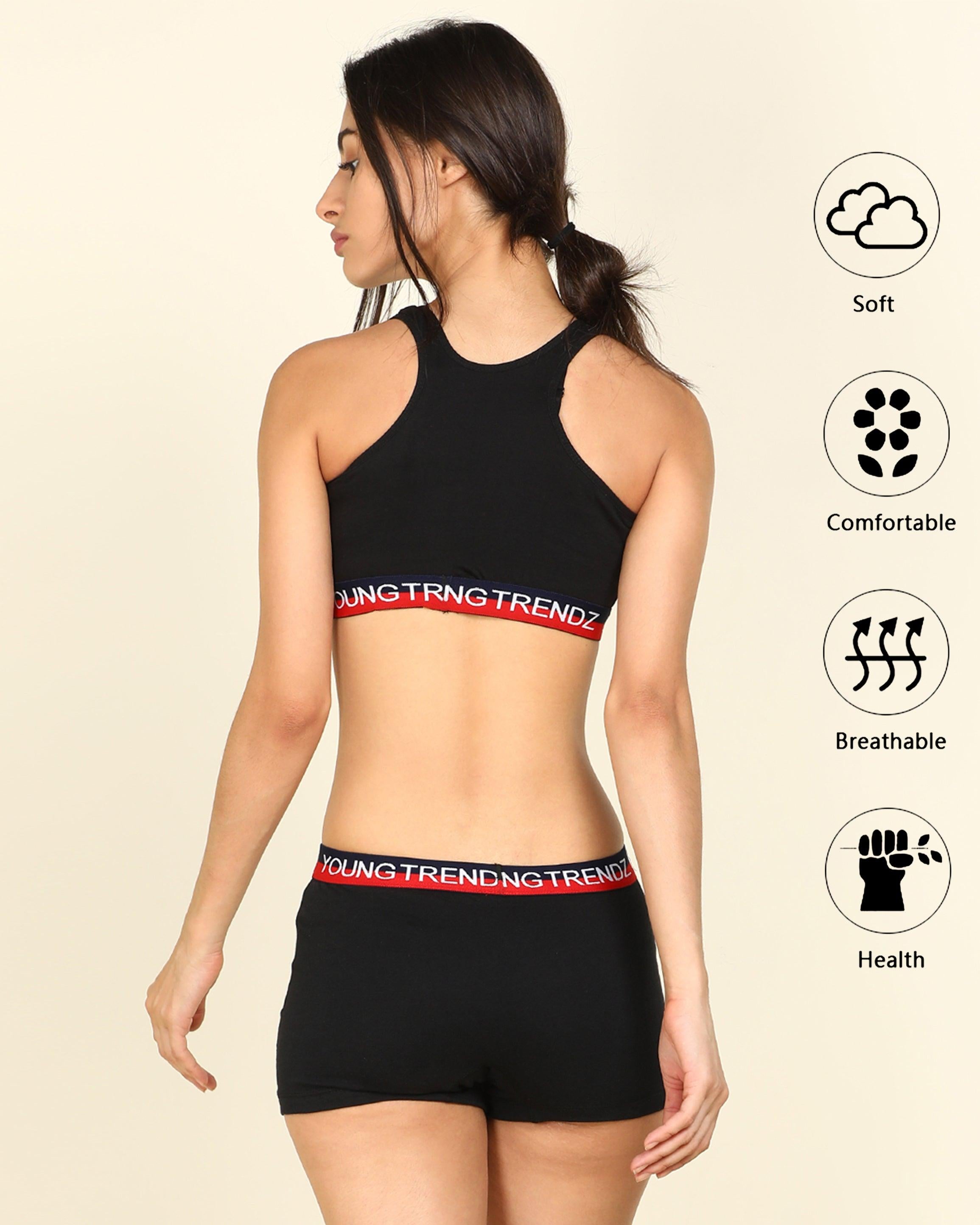 Womens Love Elastic Combo Lingerie Set - Young Trendz