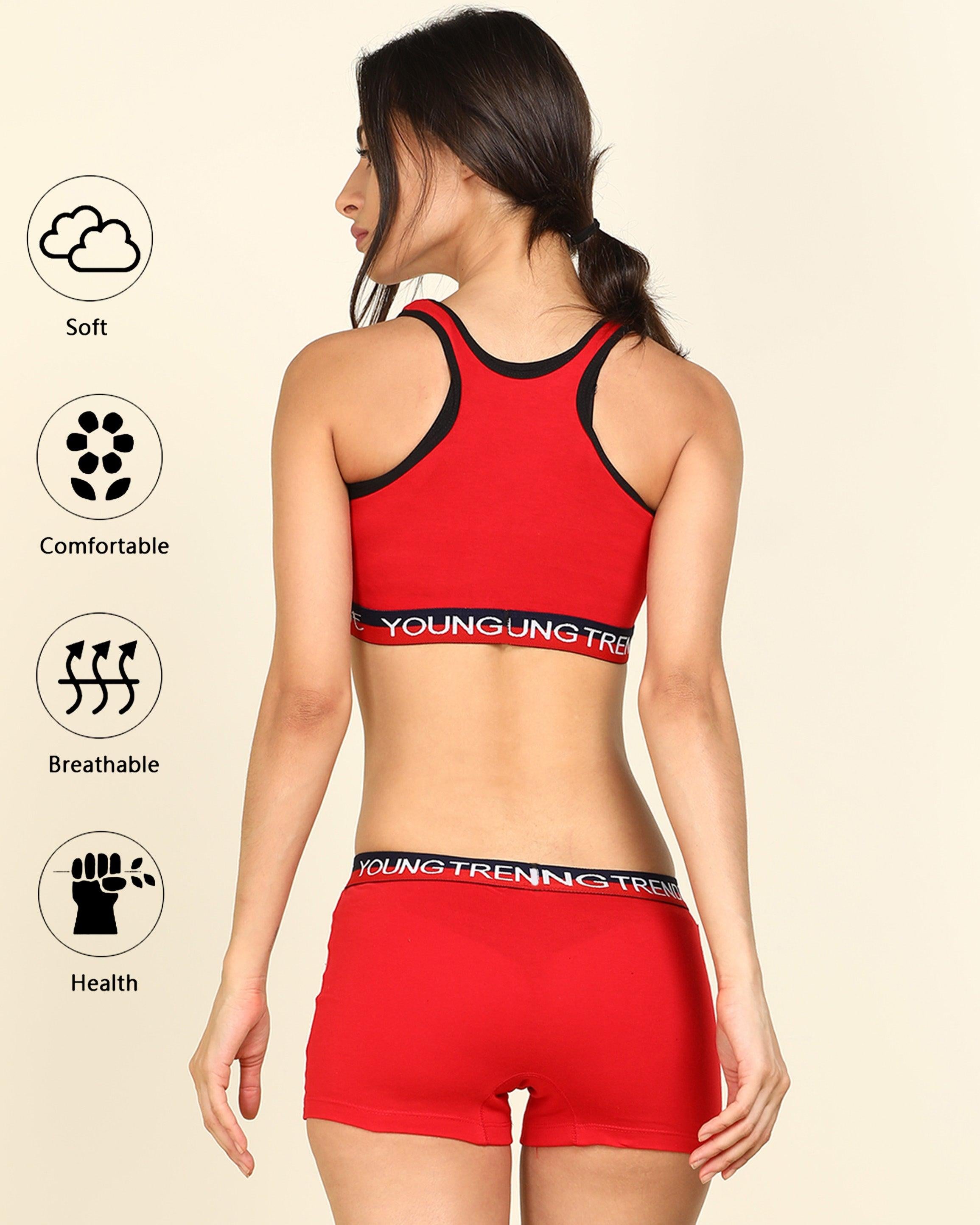 Womens Love Elastic Combo Lingerie Set - Young Trendz