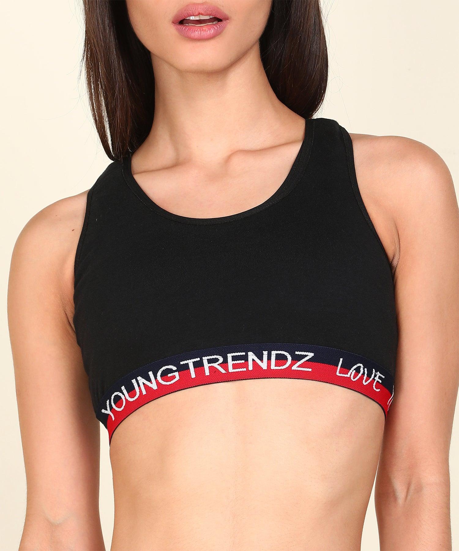 Young Trendz Girls Non Padded Love Elastic Combo Sports Bra(Pack of 2) - Young Trendz