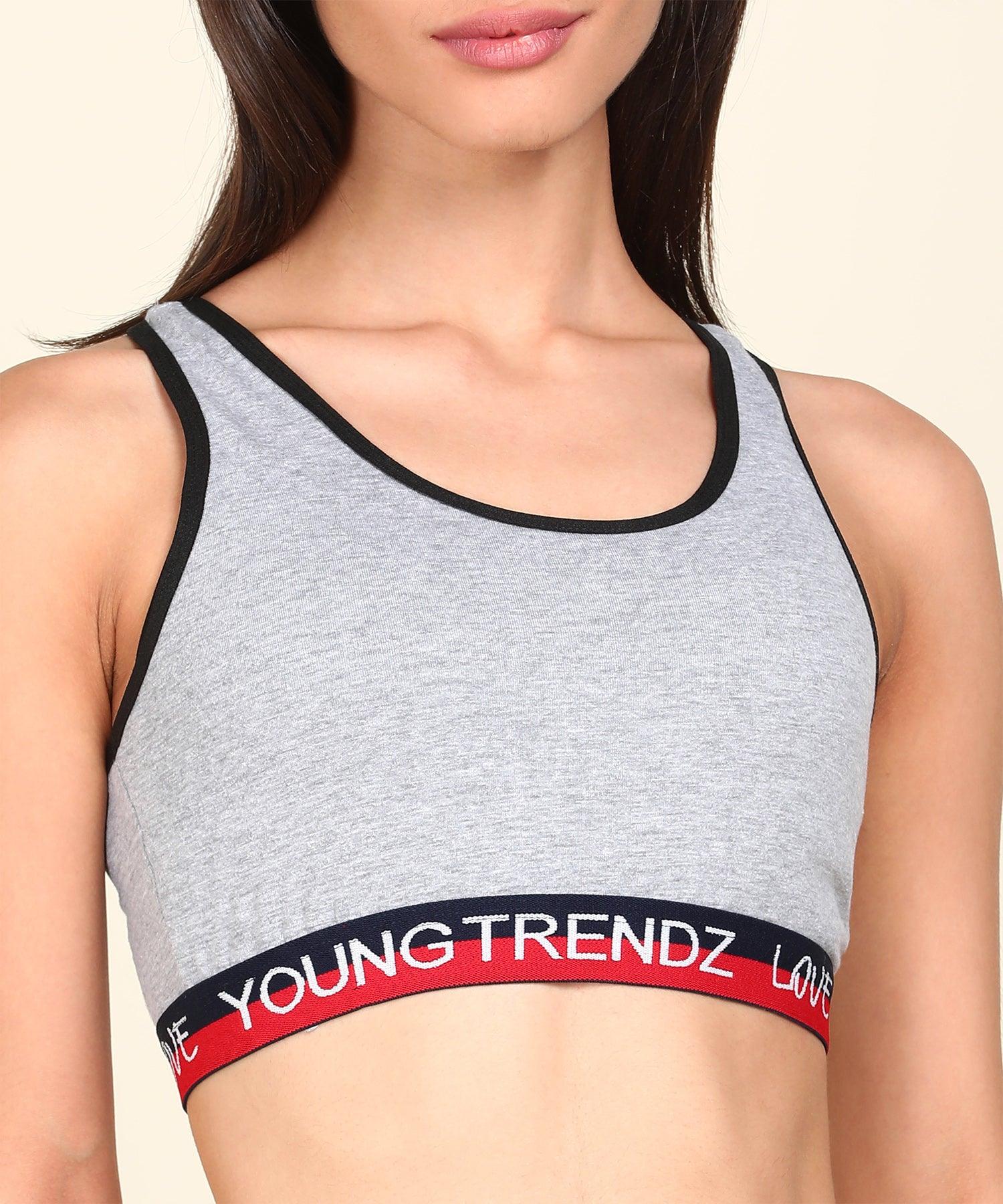 Young Trendz Girls Non Padded Love Elastic Combo Sports Bra(Pack of 3) - Young Trendz