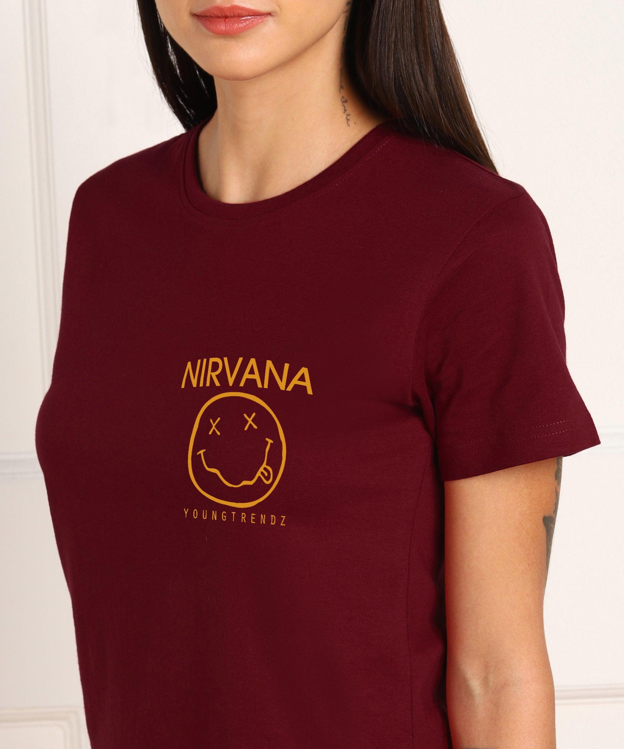 Womens Lounge Wear Regular Fit T-Shirt And Print Tights Set - Young Trendz