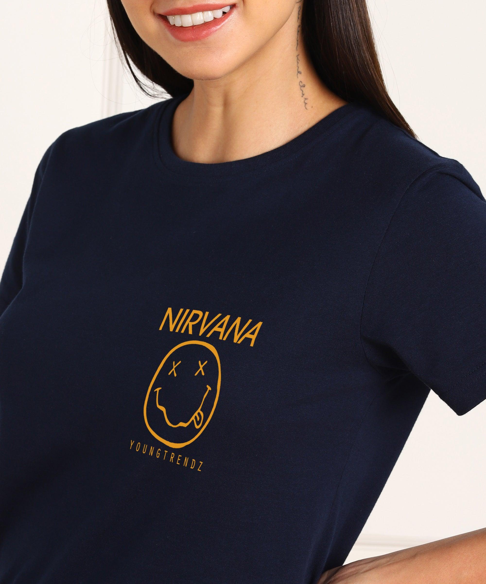 Womens Lounge Wear Regular Fit T-Shirt And Print Tights Set - Young Trendz