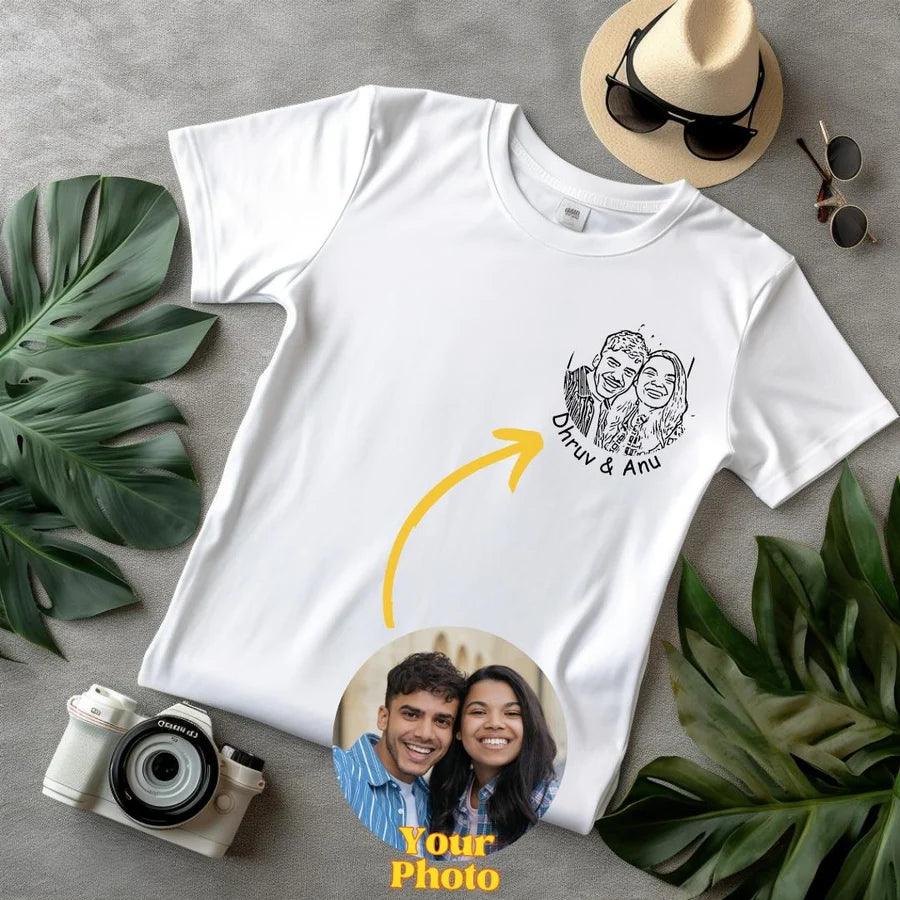Express Your Love with Unique Couple Photo Art T-Shirts - Perfect for Valentine's Day and Anniversaries! - Young Trendz