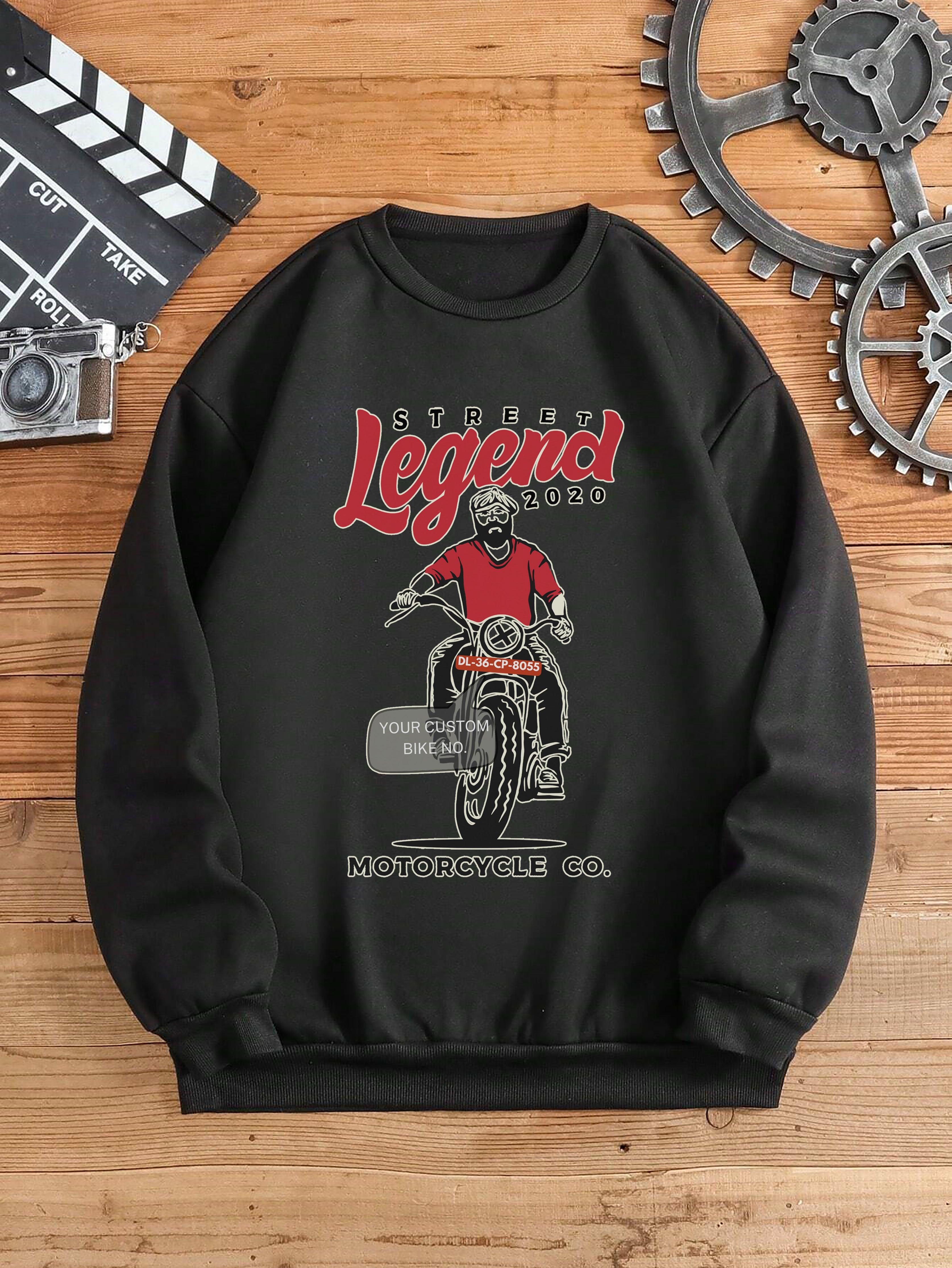 Rider's Pride: High-Quality Biker Unisex Sweatshirts with Custom Number Plate - Young Trendz