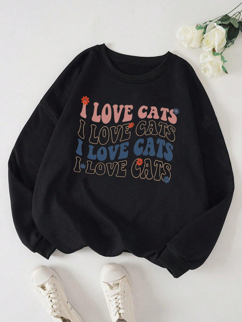 Pawsitively Adorable: Cat Lovers' Printed Unisex Sweatshirt – Cozy Up in Feline Fashion! - Young Trendz