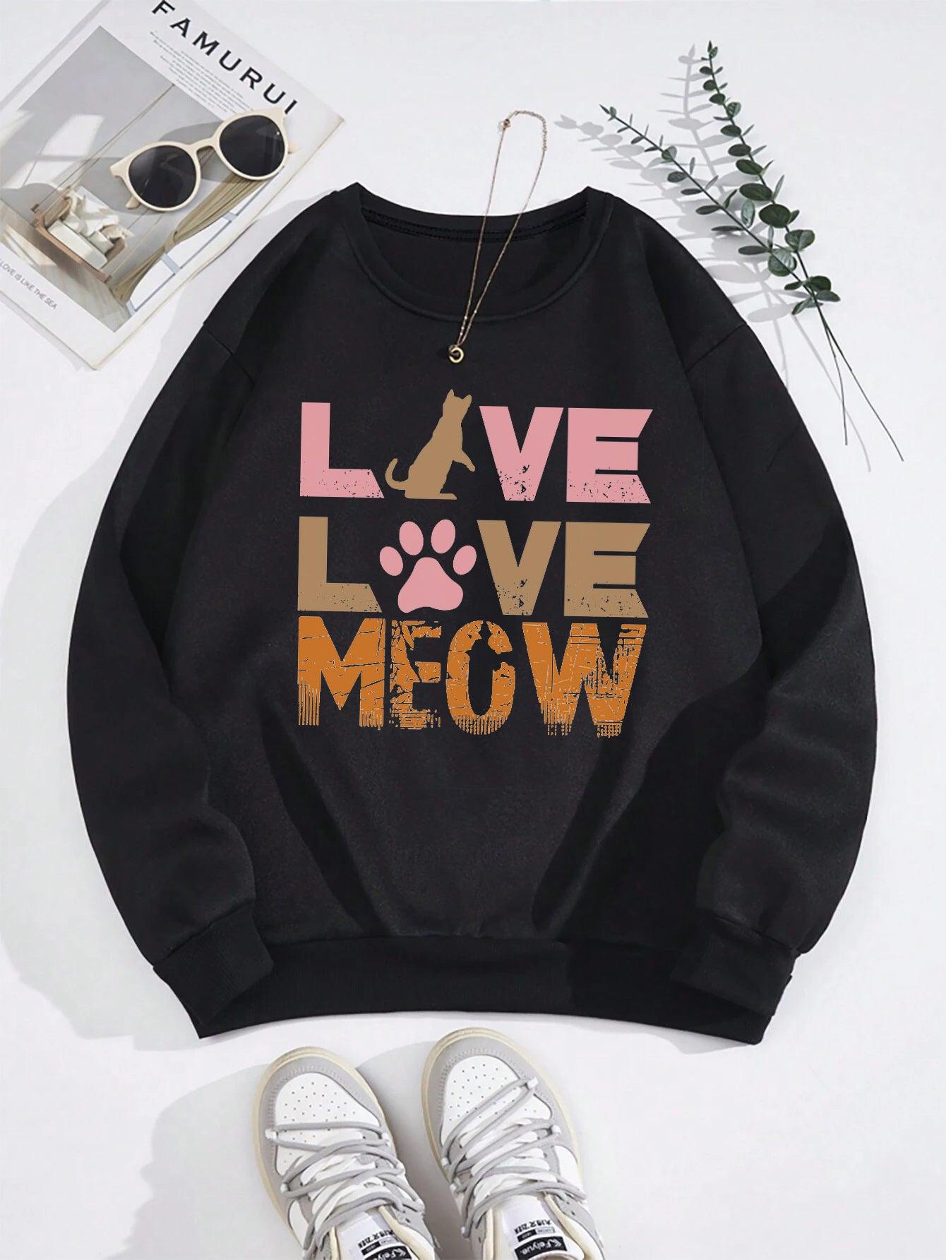 Pawsitively Adorable: Cat Lovers' Printed Unisex Sweatshirt – Cozy Up in Feline Fashion! - Young Trendz