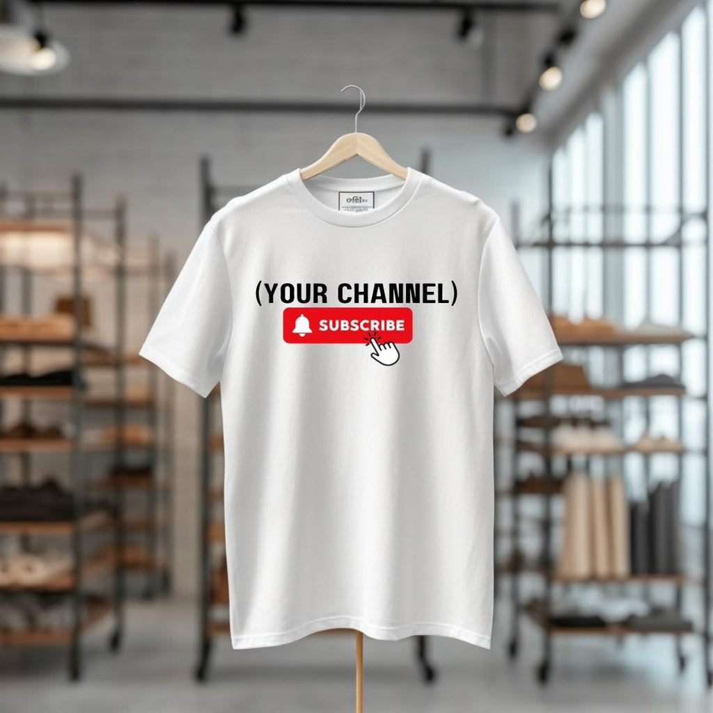 Custom 'Subscribe' T-Shirt with Your YouTube Channel Name - Young Trendz