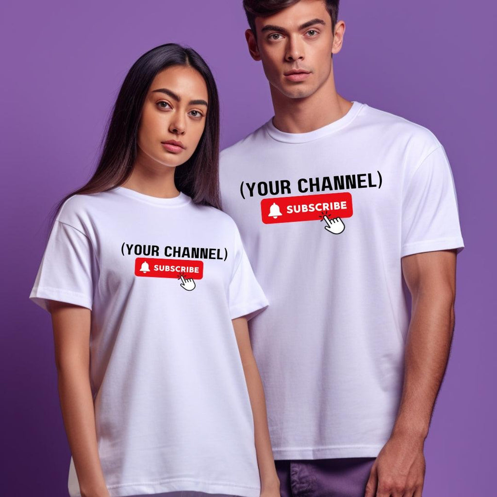 Custom 'Subscribe' T-Shirt with Your YouTube Channel Name - Young Trendz