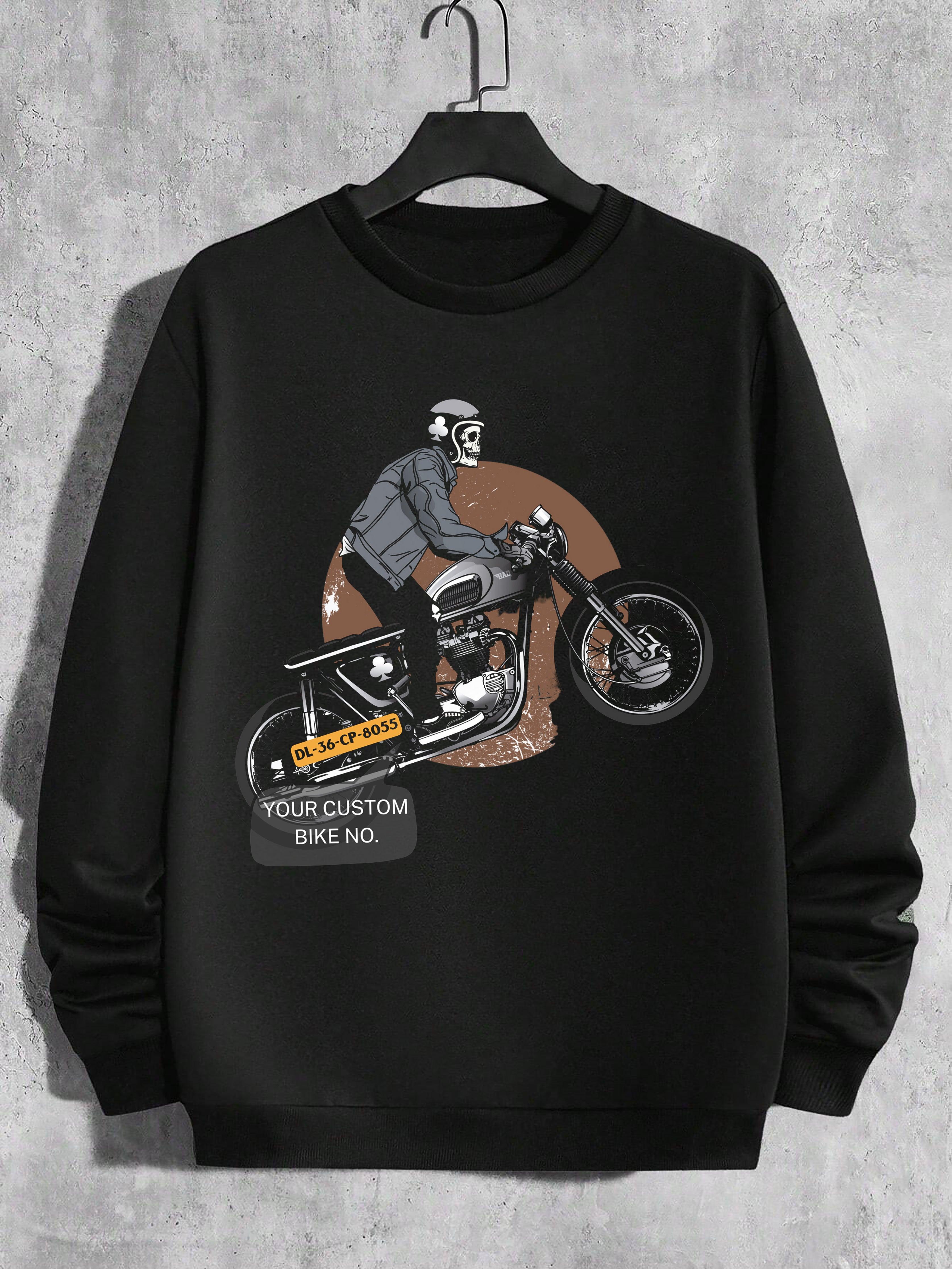 Rider's Pride: High-Quality Biker Unisex Sweatshirts with Custom Number Plate - Young Trendz