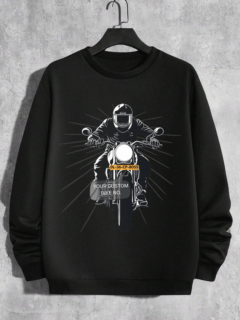 Rider's Pride: High-Quality Biker Unisex Sweatshirts with Custom Number Plate - Young Trendz