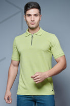 Textures Knit Zip Polo - Comfort Fit Tee - Young Trendz