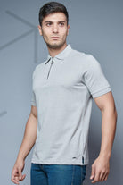 Textures Knit Zip Polo - Comfort Fit Tee - Young Trendz