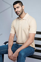 Sophisticated Polo - Premium Textured Knit Tailored Fit Tee - Young Trendz