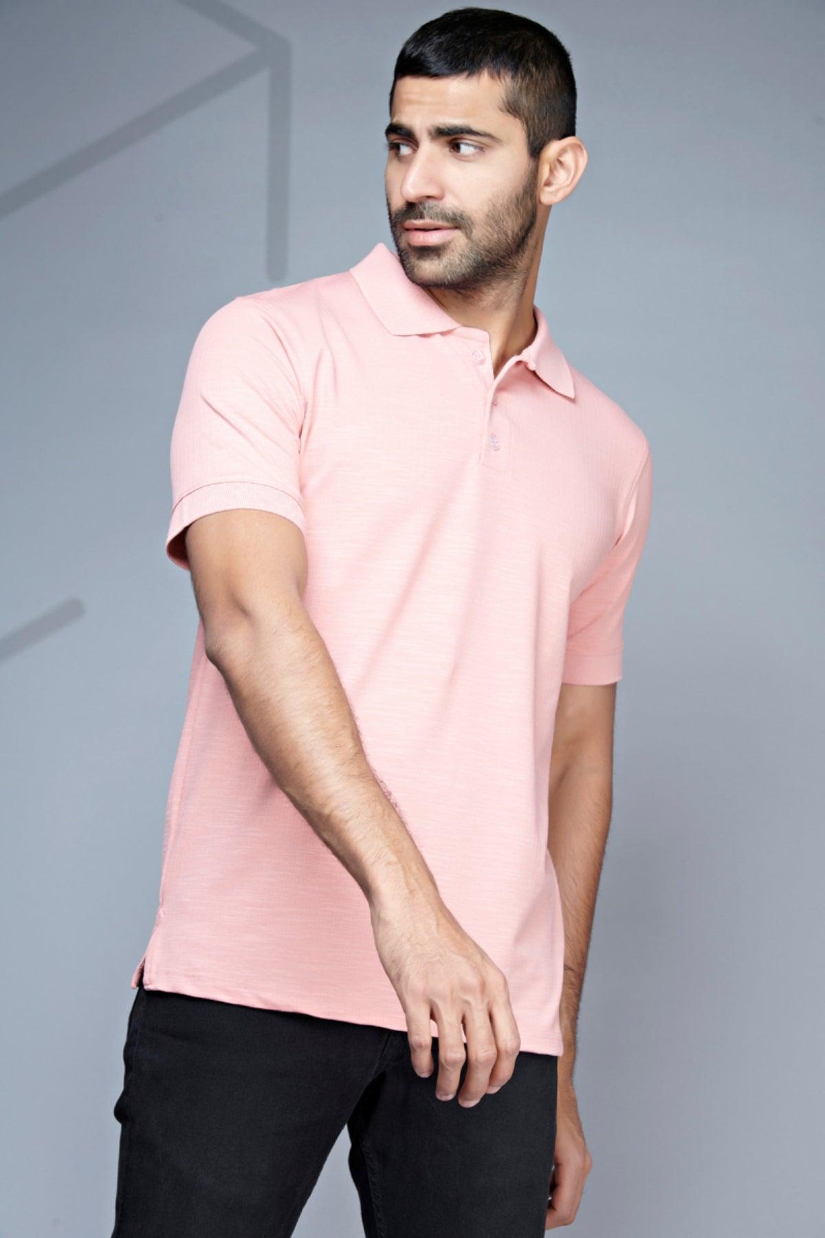 Sophisticated Polo - Premium Textured Knit Tailored Fit Tee - Young Trendz