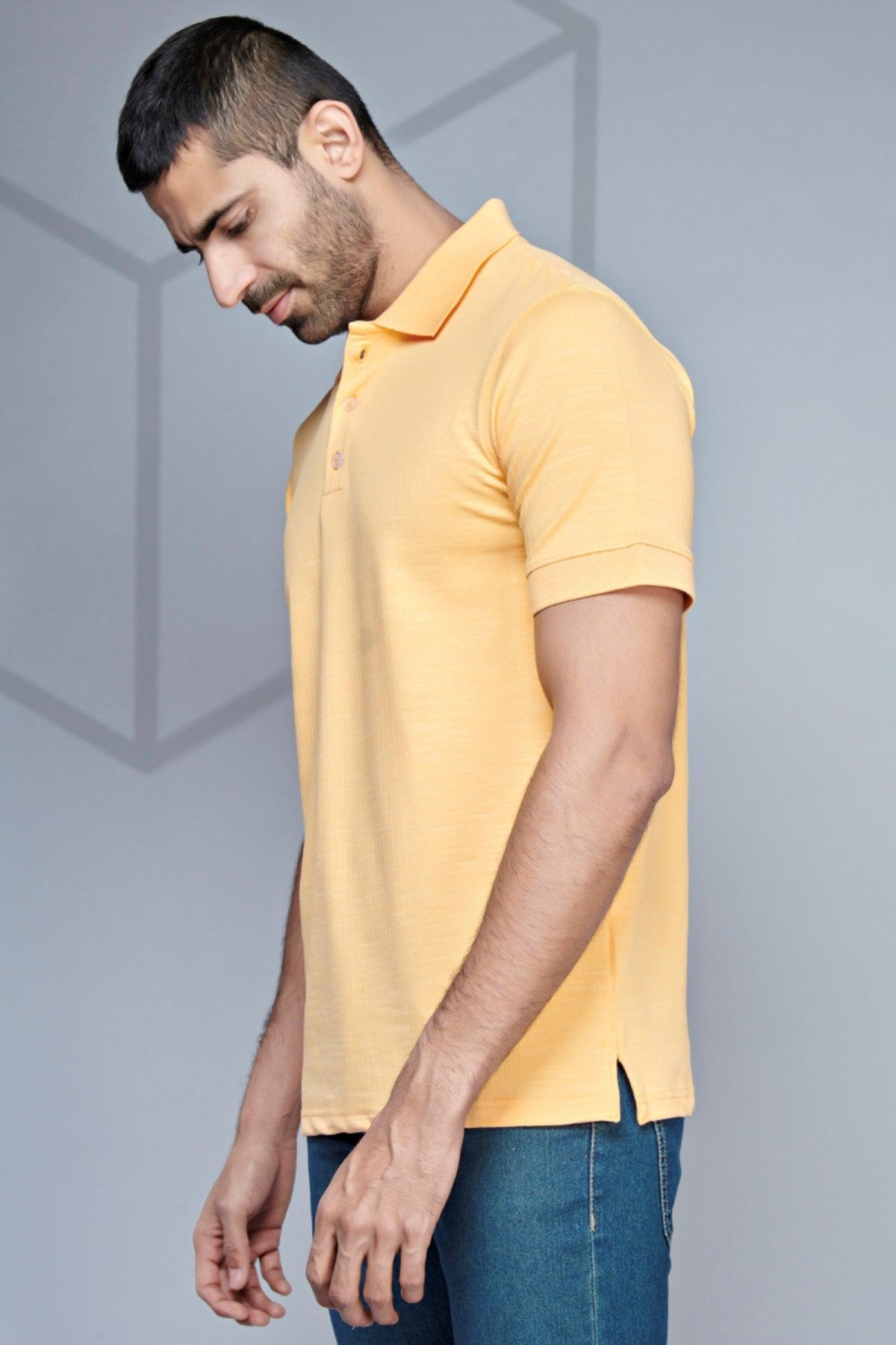 Sophisticated Polo - Premium Textured Knit Tailored Fit Tee - Young Trendz