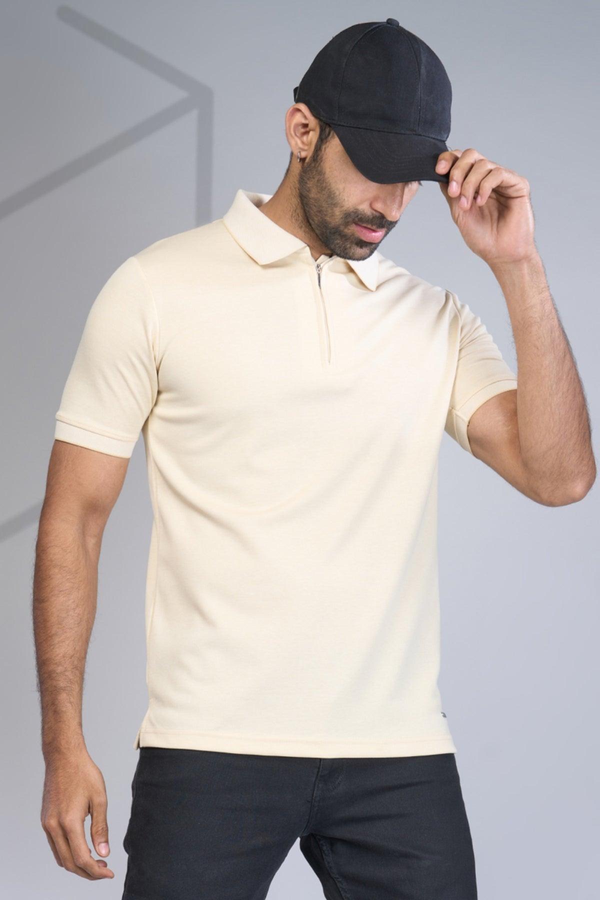 Classic Zip-Front Polo Tee in Trendy Hues for Effortless Style! - Young Trendz