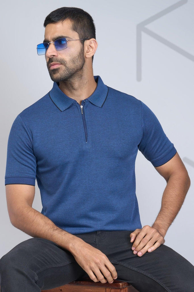 Classic Zip-Front Polo Tee in Trendy Hues for Effortless Style! - Young Trendz