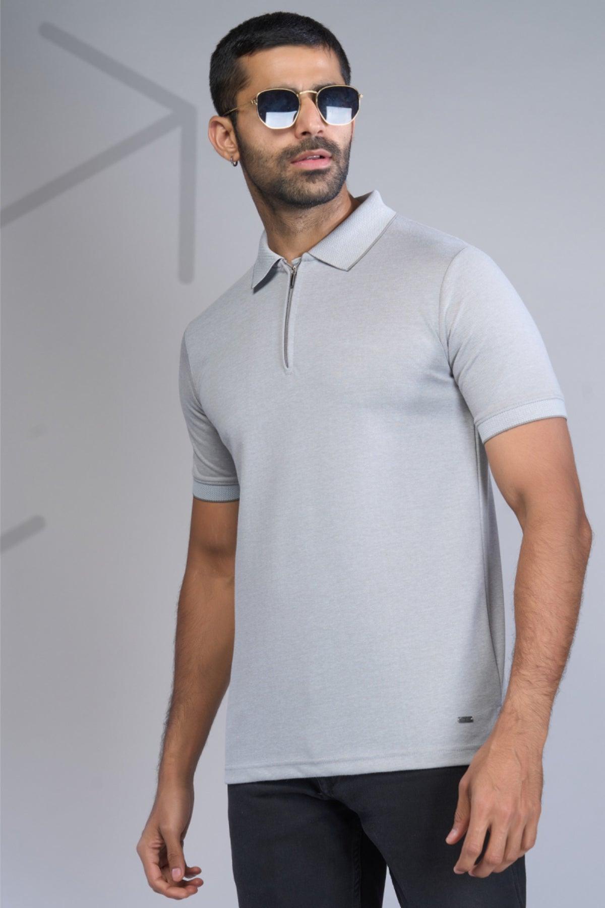 Classic Zip-Front Polo Tee in Trendy Hues for Effortless Style! - Young Trendz