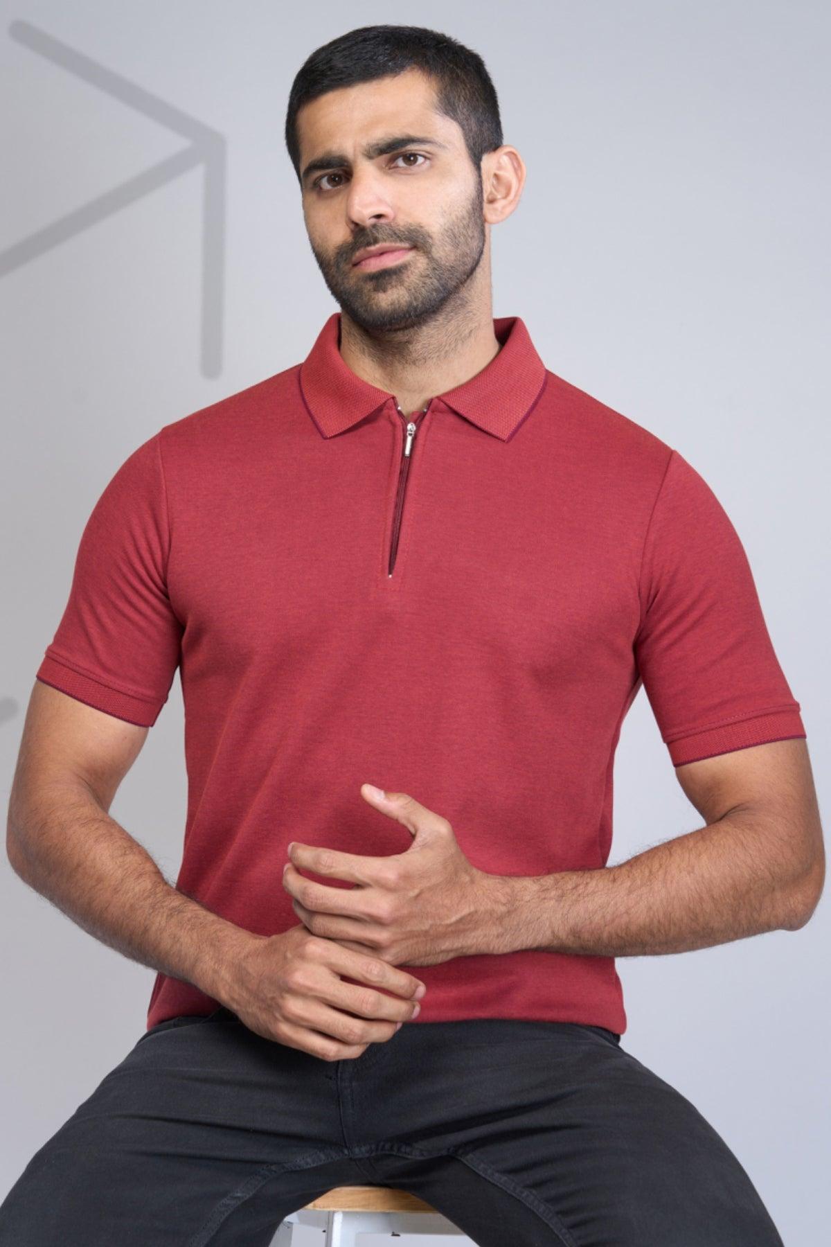 Classic Zip-Front Polo Tee in Trendy Hues for Effortless Style! - Young Trendz