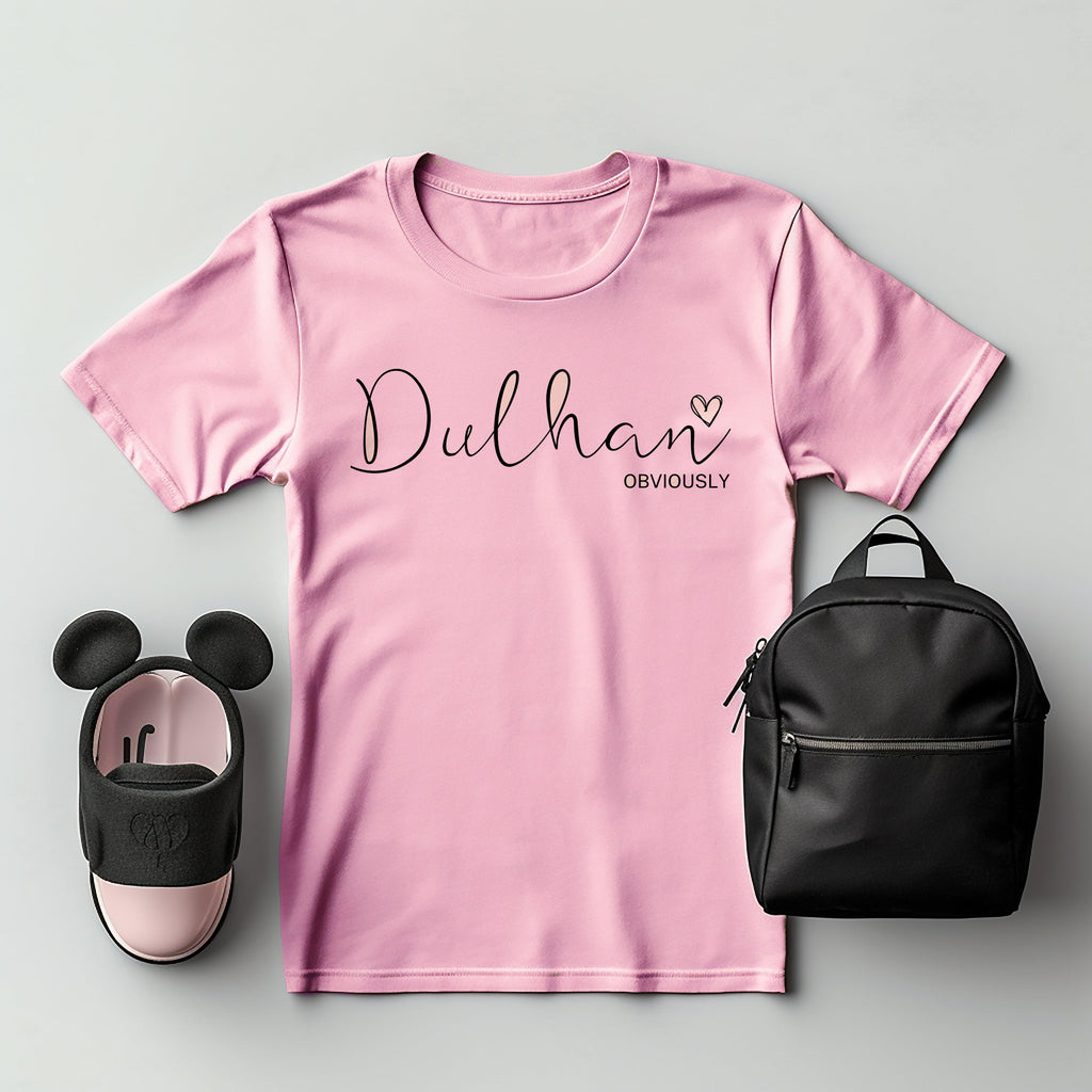 Trendy Marriage-Themed Printed T-Shirts for Women - (Pink) - Young Trendz