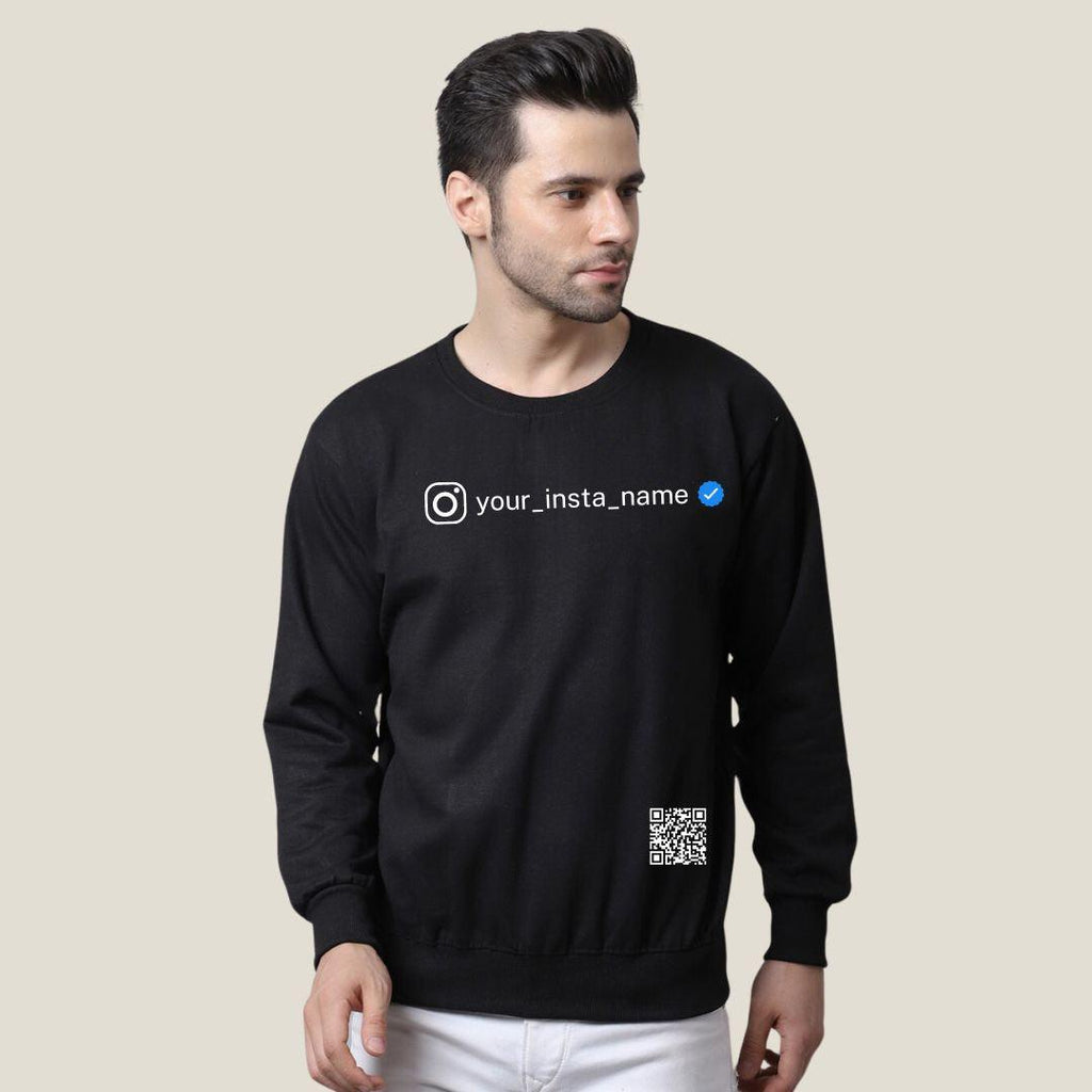Custom Instagram Unisex Sweat Shirt - Personalized QR Code Sweatshirt - Young Trendz