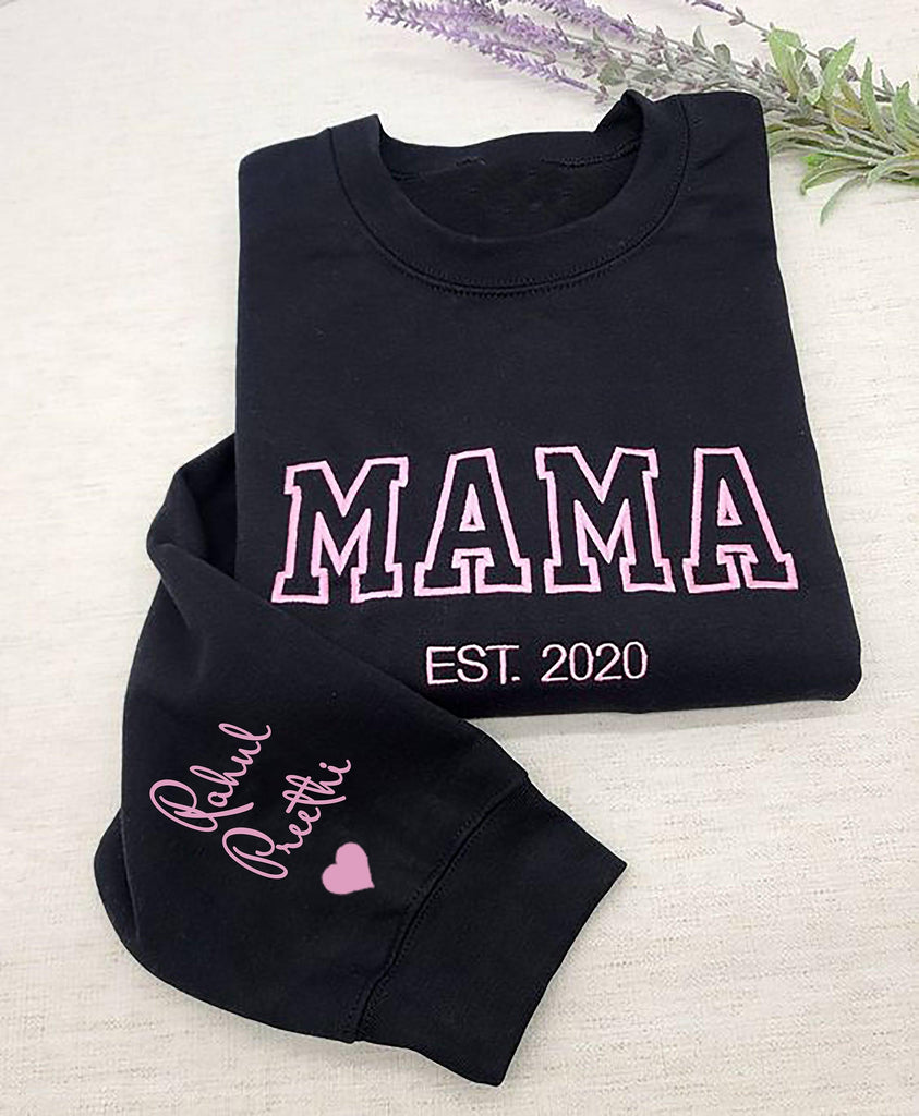 Mom's Love Story: Personalized Sweatshirt with EST Year and Child's Name Print - Young Trendz