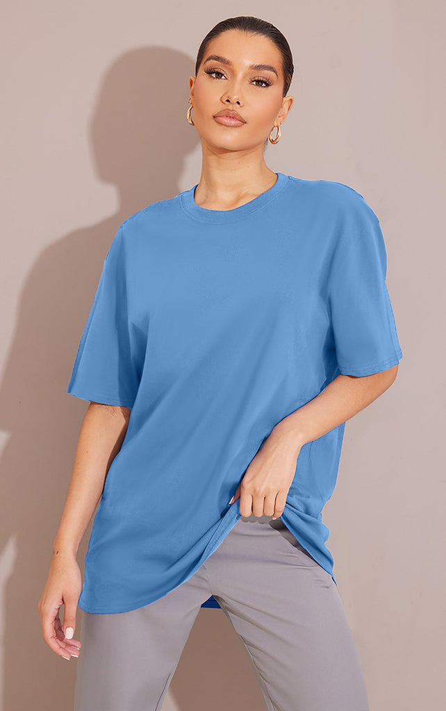 Effortless Elegance: The Perfect Oversized Comfort for Women - (Sky Blue) - Young Trendz