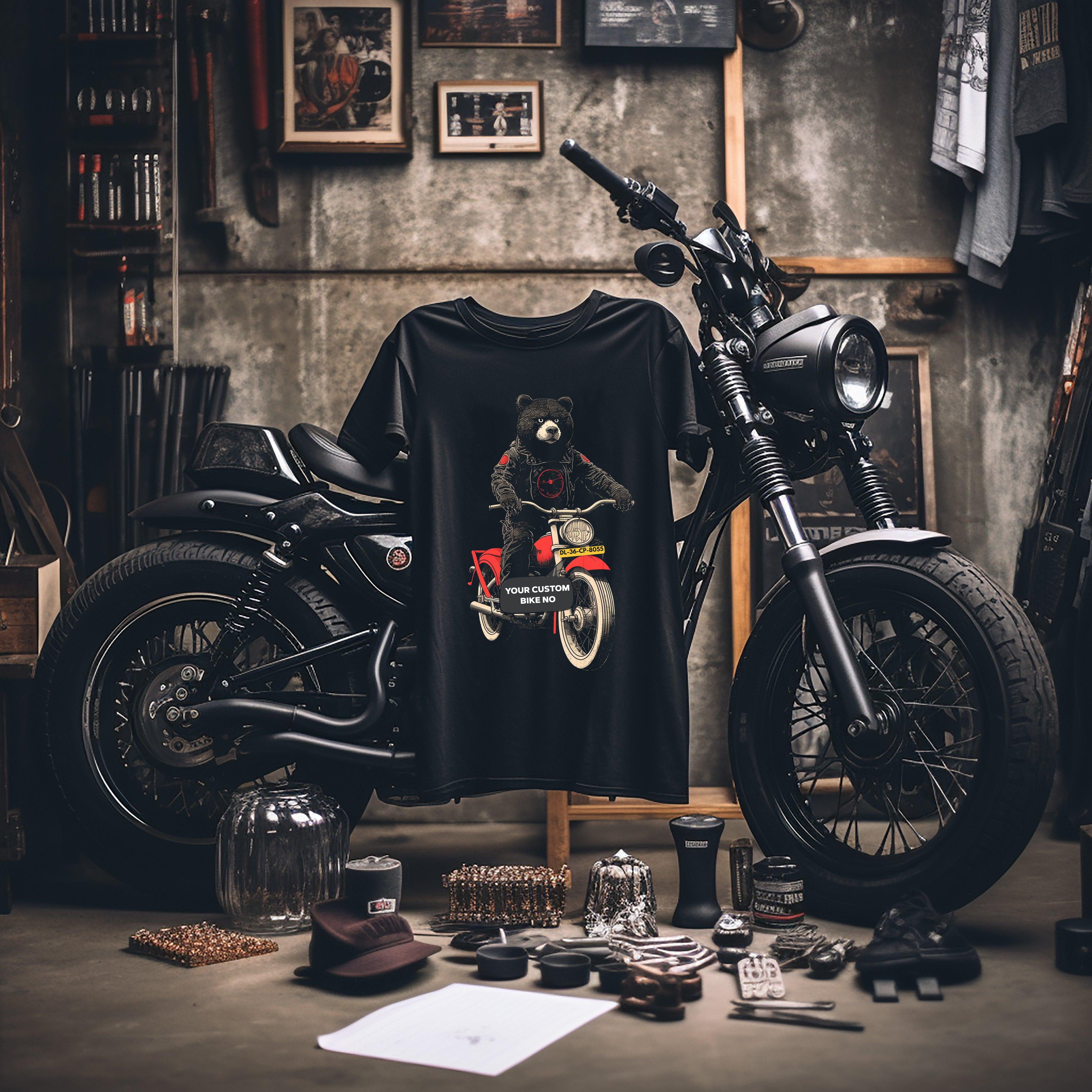 Rider's Pride: High-Quality Biker T-Shirts with Custom Number Plate - Young Trendz