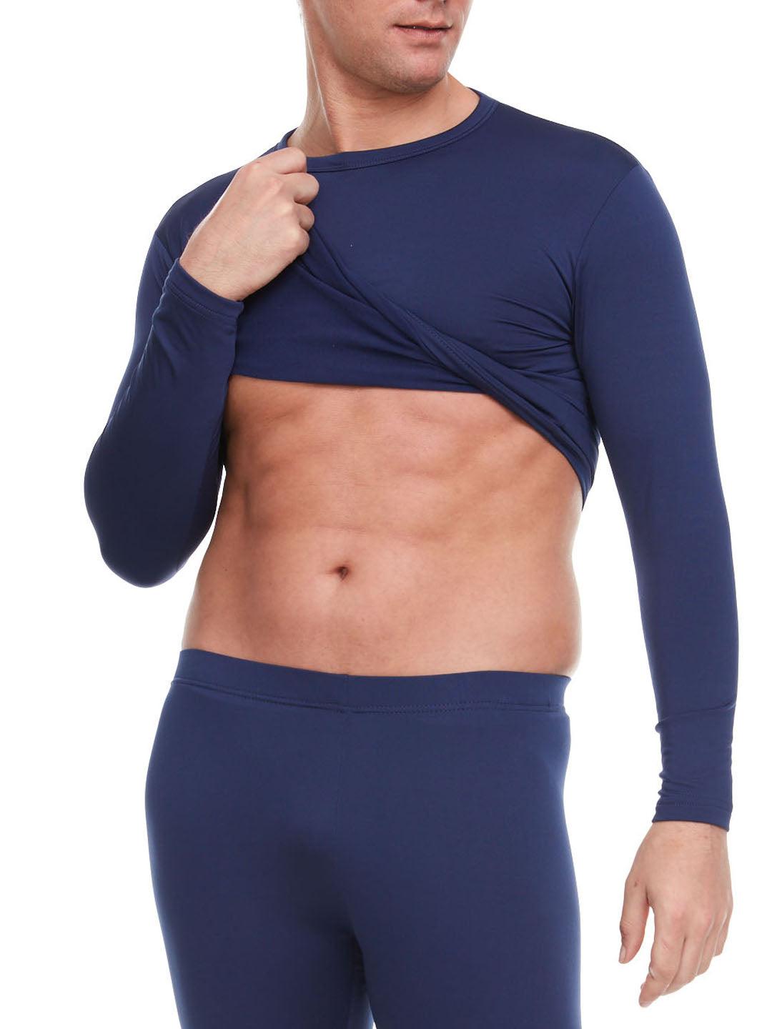 Warmth Redefined: Men's Thermal Tops for Every Adventure! - (Navy) - Young Trendz